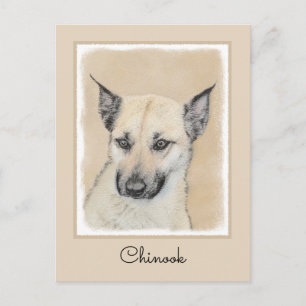 Cartão Postal Pintura Chinook (Orelhas Apontadas) - Arte Canina