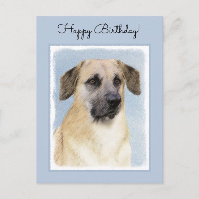 Cartão Postal Pintura Chinook (Ouvidos Soltos) - Arte Cachorro O (Frente)