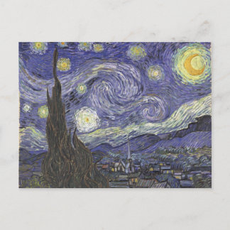Cartão Postal Pintura Clássica da Noite Estrelada de Van Gogh