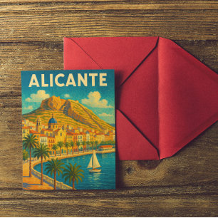 Cartão Postal Pintura Colorida de Espanhas Alicante