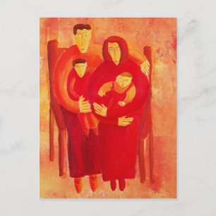 Cartão Postal Pintura Contemporânea de Arte Assentada pela Fam