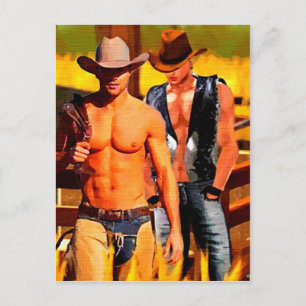 Cartão Postal Pintura: Cowboy Corral