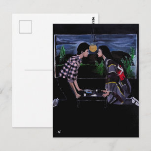 Cartão Postal Pintura da Cerimônia do Chá Japonês por Alfred Fox