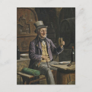 Cartão Postal Pintura da cerveja do bebendo