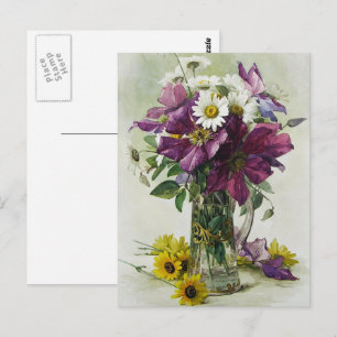 Cartão Postal Pintura da Flor por Paul de Longpré Dia de as mães