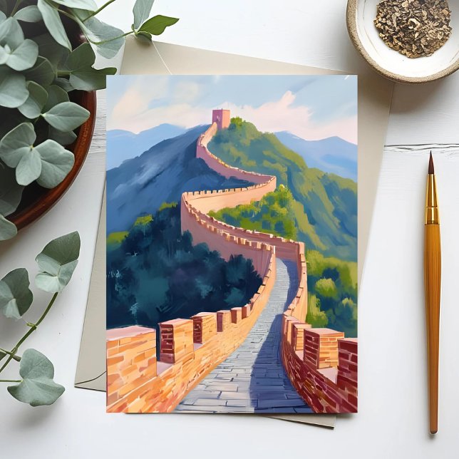 Cartão Postal Pintura da Grande Muralha da China (Criador carregado)