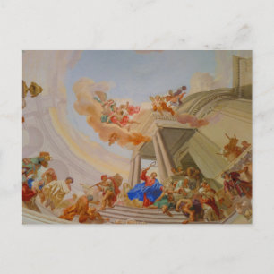 Cartão Postal pintura da igreja monastério abbey neresheim