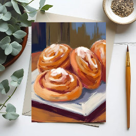 Cartão Postal Pintura da padaria Cinnamon Buns