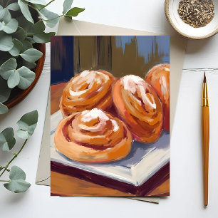 Cartão Postal Pintura da padaria Cinnamon Buns
