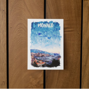 Cartão Postal Pintura da Riviera Francesa de Mônaco Coloração