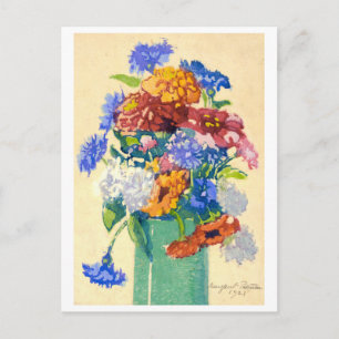 Cartão Postal Pintura das Peónias da Avó