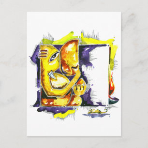 Cartão Postal Pintura de Abstrato a mão de Lord Ganesha