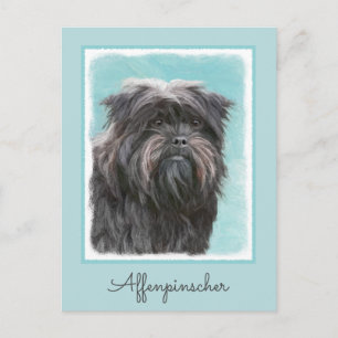 Cartão Postal Pintura de Affenpinscher - Arte de Cachorro Origin