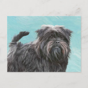 Cartão Postal Pintura de Affenpinscher - Arte de Cachorro Origin