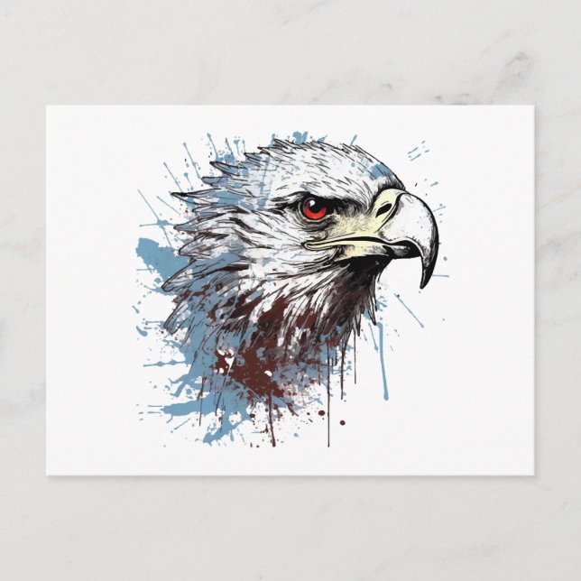 Cartão Postal Pintura de águia  (Frente)