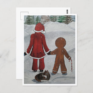 Cartão Postal Pintura de Amigos Festivos por Alfred Fox Coletáve