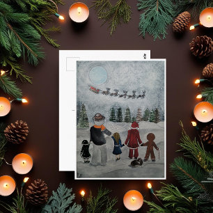 Cartão Postal Pintura de Amigos Festivos por Alfred Fox Coletáve