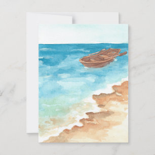 Cartão Postal Pintura de aquarela azul