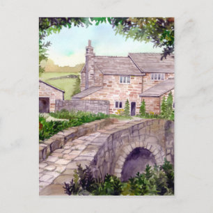 Cartão Postal Pintura de Aquarela de Ponte Pedra