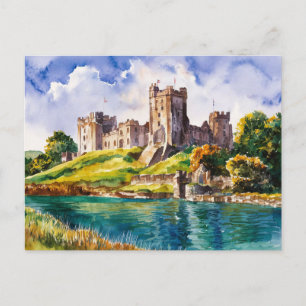 Cartão Postal Pintura de Aquarela do Castelo Dover
