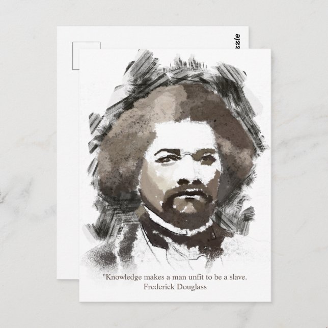 Cartão Postal Pintura de Aquarela Frederick Douglass (Frente/Verso)