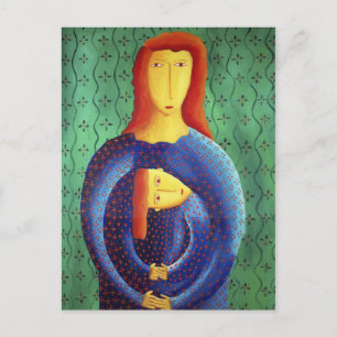 Cartão Postal Pintura de Arte Contemporânea Mãe e Filha