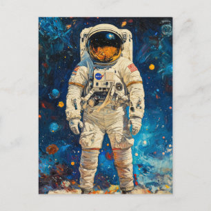 Cartão Postal Pintura de Astronauta