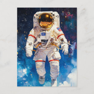Cartão Postal Pintura de Astronauta