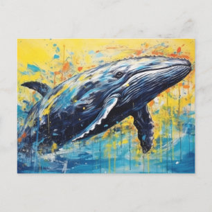 Cartão Postal Pintura de baleias modernas