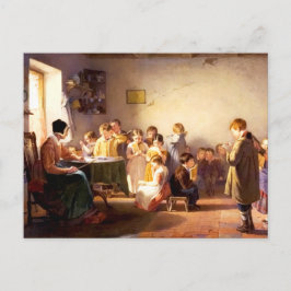 Cartão Postal Pintura de Belas Artes na Escola Antiga