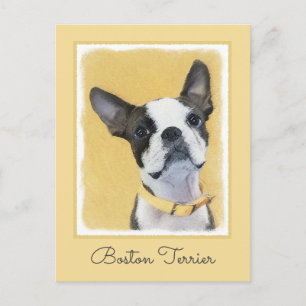 Cartão Postal Pintura de Boston Terrier - Arte de Cachorro Origi