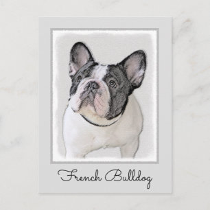 Cartão Postal Pintura de Bulldog Francês (Brindle Pied) - Arte C