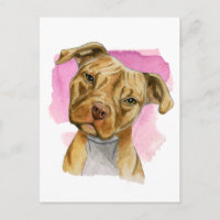 Pintura De Cabeça Cortada Pit Touro Cão-Vidro