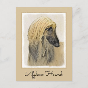 Cartão Postal Pintura de Cachorro Afegão - Arte de Cachorro Ori