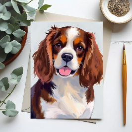 Cartão Postal Pintura de Cachorro Cocker Spaniel