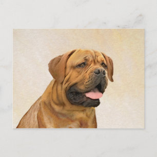Cartão Postal Pintura de Cachorro de Bordéus - Arte Cachorra Ori