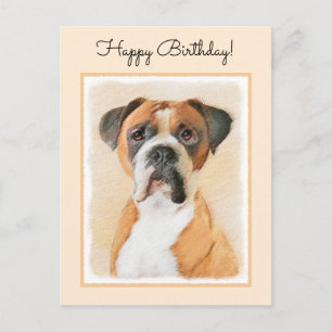 Cartão Postal Pintura De Cachorro Descortada Arte Animal Origina