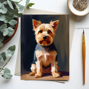 Cartão Postal Pintura de Cachorro Yorkshire Terrier Animal de Es