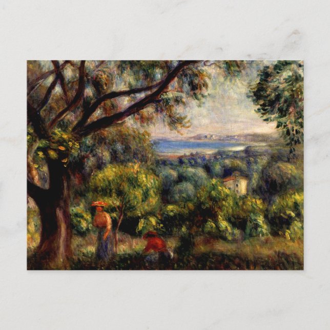 Cartão Postal Pintura de Cagnes Landscape por Renoir, (Frente)