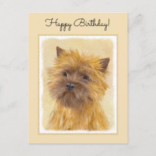 Cartão Postal Pintura de Cairn Terrier - Arte Original de Cachor