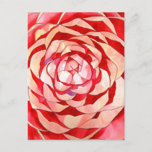 Cartão Postal Pintura de Camellia abstrato