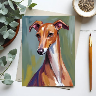 Cartão Postal Pintura de Cão Galgo Italiano