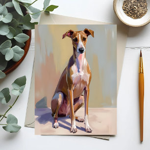 Cartão Postal Pintura de Cão Galgo Italiano
