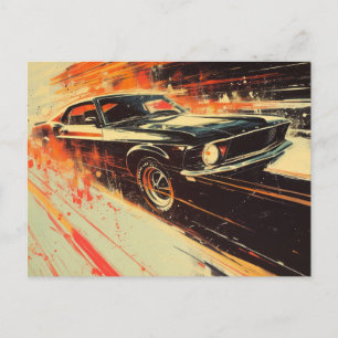 Cartão Postal Pintura de carro antigo 