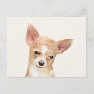 Cartão Postal Pintura de Chihuahua - Arte de Cachorro Original C