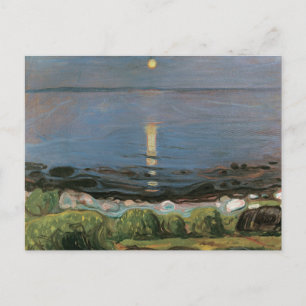 Cartão Postal Pintura de Edvard Munch, Noite de Verão na Praia