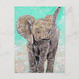 Cartão Postal Pintura de elefante bebê