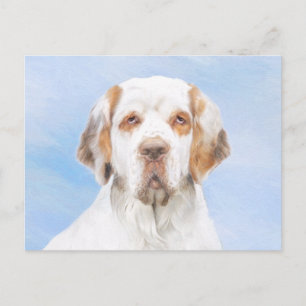 Cartão Postal Pintura de Espanhol Clumber - Arte de Cachorro Ori