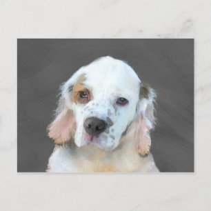 Cartão Postal Pintura de Espanhol Clumber - Arte de Cachorro Ori