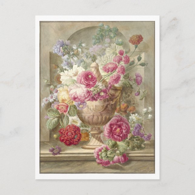 Cartão Postal Pintura de Flores em um Vaso (Frente)